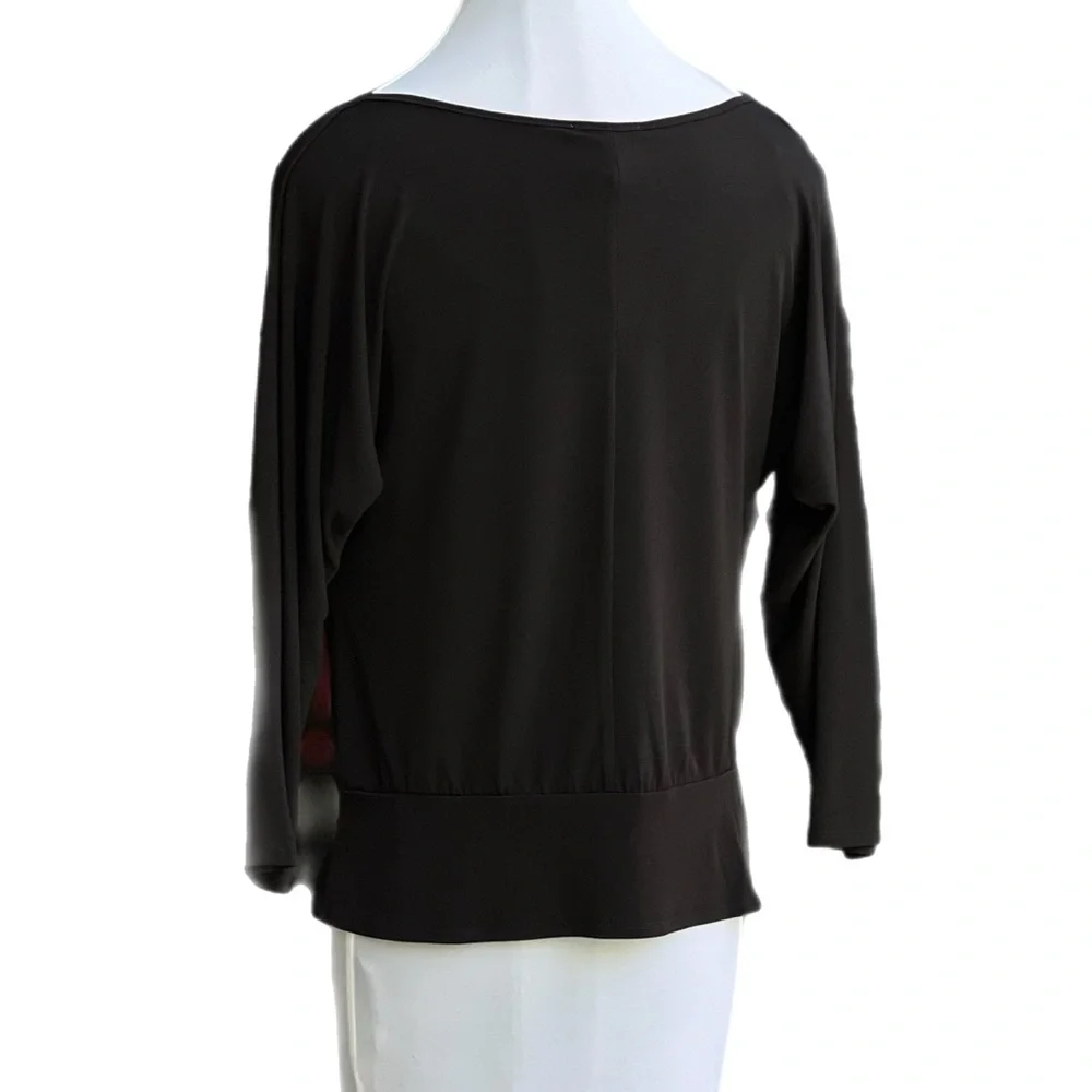 laundry by Shelli Segal Size Small Black Long Sleeve Top Excellent Condi…